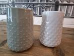 2 kleine vaasjes 12 cm hoog, Overige kleuren, Ophalen of Verzenden, Minder dan 50 cm, Glas