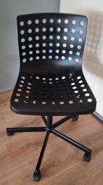 Zwarte bureaustoel, op wieltjes, verstelbaar, nieuwstaat, Ophalen of Verzenden, Zo goed als nieuw, Zwart, Bureaustoel