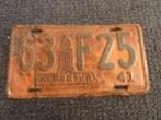Kentekenplaat licenseplate Nebraska 1941 USA, Verzenden, Gebruikt, Auto's