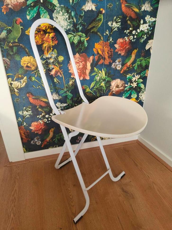 Thema klapstoel - Made in Italy, Huis en Inrichting, Stoelen, Gebruikt, Twee, Kunststof, Metaal, Wit, Ophalen