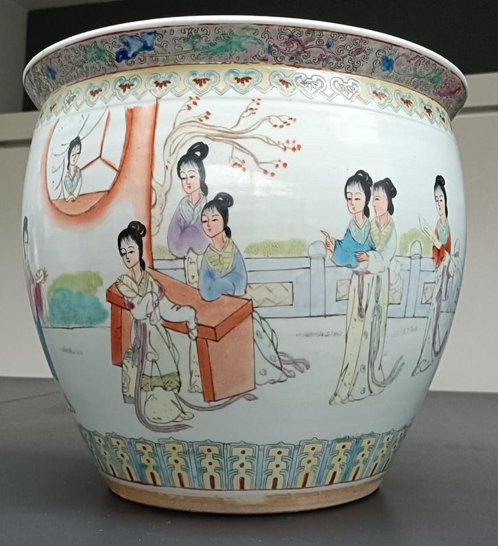 Grote Chinese porseleinen vaas China Chinees, Tuin en Terras, Bloempotten, Zo goed als nieuw, Aardewerk, Binnen, Balkon, Tuin