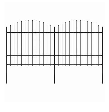 Tuinhek met speerpunt staal 359x175 cm beschikbaar voor biedingen