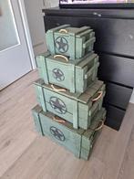 Houten kisten set militair logo, Ophalen, Zo goed als nieuw, Minder dan 50 cm, Minder dan 50 cm