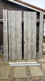 Mooie schuifdeuren met rails en kantplanken, Doe-het-zelf en Verbouw, Deuren en Horren, Ophalen, Gebruikt, 80 tot 100 cm, 215 cm of meer