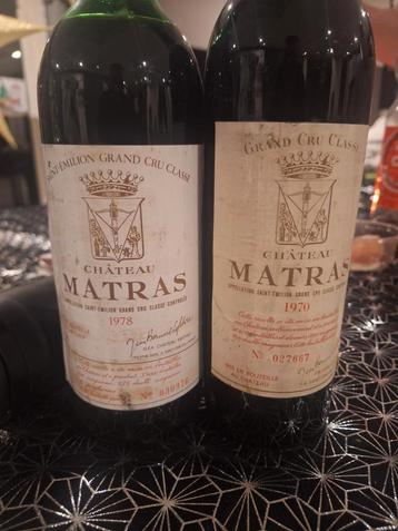 Château Matras Saint-Émilion Grand Cru Classé 1970 & 1978 beschikbaar voor biedingen