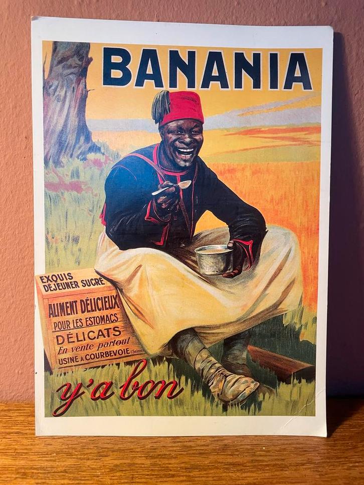 Banania Reclame Kaart - Vintage Black Memorabilia, Antiek en Kunst, Kunst | Litho's en Zeefdrukken, Ophalen of Verzenden