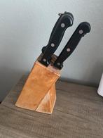Messenblok, Ophalen of Verzenden, Gebruikt, Hout, Bestekset