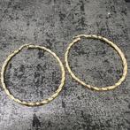 14k gouden oorbellen creolen wokkels groot, Sieraden, Tassen en Uiterlijk, Oorbellen, Ophalen of Verzenden