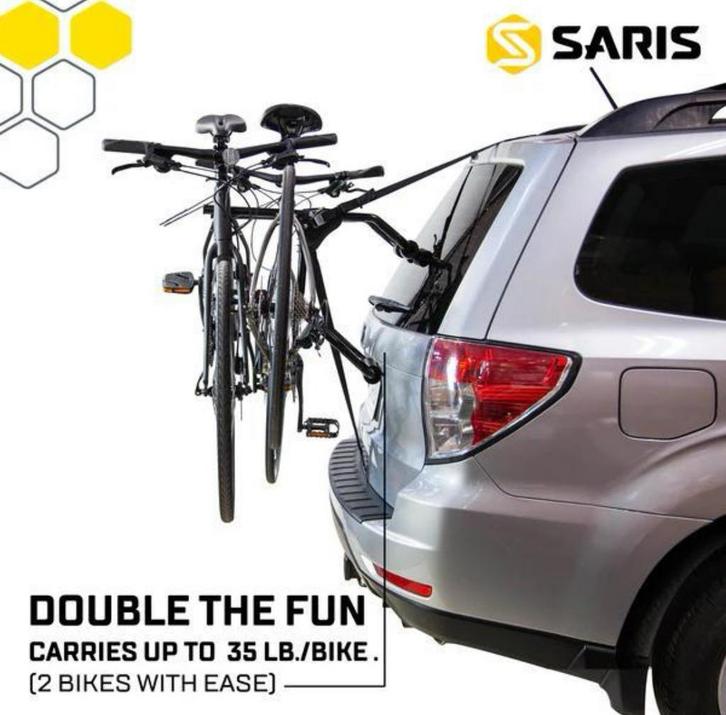 Saris Achterklep Fietsendrager - 2 Fietsen, Auto diversen, Fietsendragers, Zo goed als nieuw, Achterklepdrager, 2 fietsen, Ophalen of Verzenden