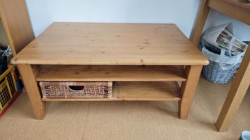 Grenen Salontafel met Opbergmanden