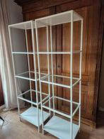 2x stijlvolle open kast met glazen planken, Met plank(en), Zo goed als nieuw, Glas, Modern