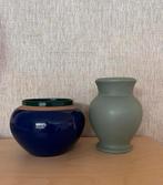 Bloempot / vaas keramiek aardewerk terracotta blauw groen, Huis en Inrichting, Woonaccessoires | Vazen, Blauw, Aardewerk of Porselein
