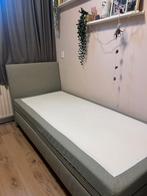 Leuke groene 1 persoons boxspring, Ophalen, Zo goed als nieuw, Tweepersoons, 180 cm