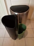 Brabantia Touch Bin Duo Afvalbak, Huis en Inrichting, Woonaccessoires | Prullenbakken, Gebruikt, 50 tot 75 cm, 40 liter of meer