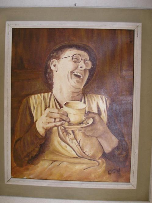 Willie Walden als Huishoudster aan de koffie, Antiek en Kunst, Kunst | Schilderijen | Klassiek, Ophalen of Verzenden