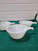 -	Soepkommen melkglas drie stuks anchor hocking, Ophalen of Verzenden, 'T Olde Gre-j, Info@toldegrej.nl, Endepoelstraat 20f Didam