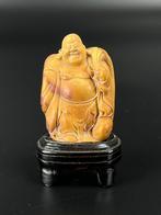 Chinees snijwerk Shoushan stijl natuursteen figuur Budai oud, Ophalen of Verzenden