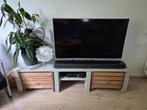 Steigerhouten tv meubel, Ophalen, 150 tot 200 cm, Zo goed als nieuw, Minder dan 100 cm