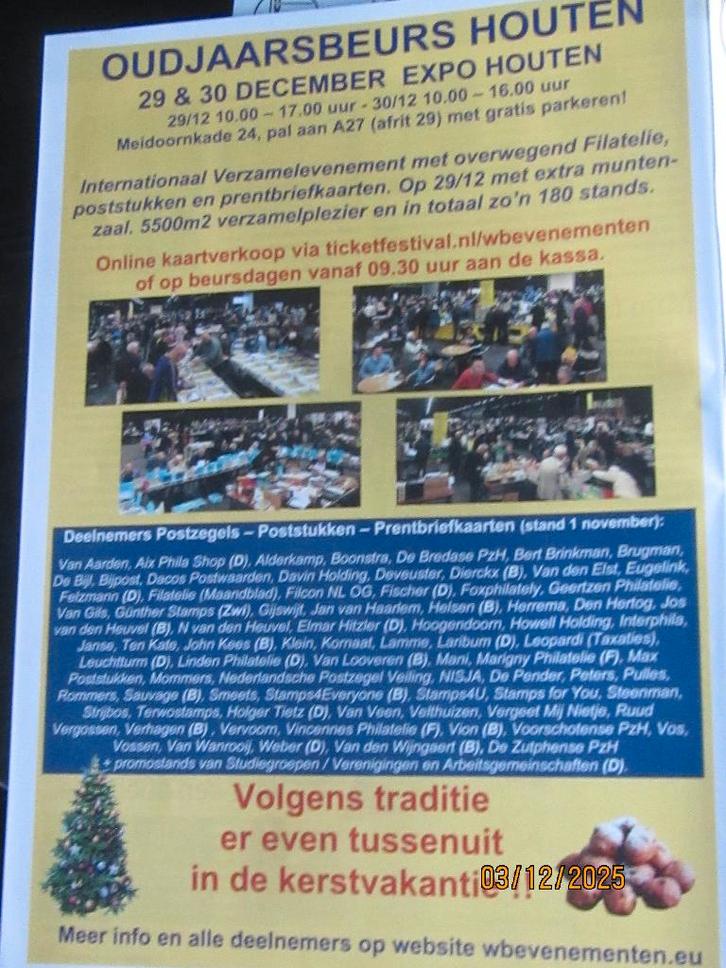 Nico Oudjaarsbeurs Houten 29 en 30 december, Postzegels en Munten, Postzegels | Volle albums en Verzamelingen, Nederland en Buitenland