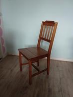 4x houten stoelen, Huis en Inrichting, Stoelen, Ophalen, Gebruikt, Bruin, Vier