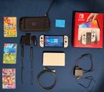 Switch OLED + Hoes + 3 games + screenprotector, Ophalen of Verzenden, Zo goed als nieuw, Met 1 controller, Switch OLED