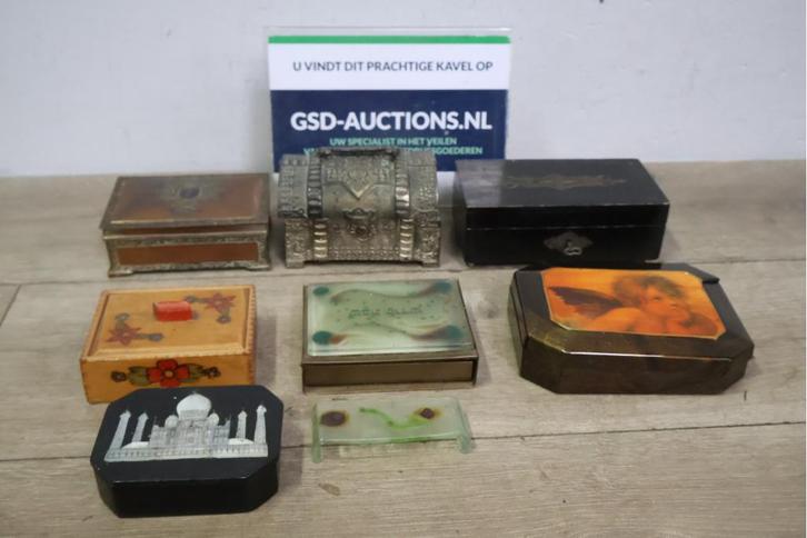 Mix van 7 Vintage Tinnen & Houten Doosjes, Antiek en Kunst, Antiek | Overige Antiek, Ophalen of Verzenden