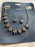 Papaya sieraden set ketting oorbellen art deco nieuw, Met kristal, Overige materialen, Nieuw, Ophalen of Verzenden