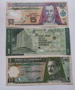 Guatemala Bankbiljetten Set - 1 & 5 Quetzales, Ophalen of Verzenden, Setje