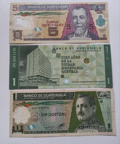 Guatemala Bankbiljetten Set - 1 & 5 Quetzales, Postzegels en Munten, Bankbiljetten | Amerika, Setje, Ophalen of Verzenden