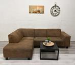 Hoekbank Cognacbruin - Bezorging mogelijk, 125 cm of meer, 125 cm of meer, Ophalen of Verzenden, Zo goed als nieuw