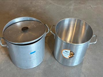 2 alluminium pannen 40 liter beschikbaar voor biedingen