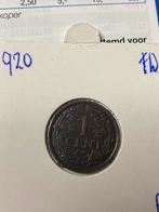 1 cent 1920, Postzegels en Munten, Munten | Nederland, Koningin Wilhelmina, Ophalen of Verzenden, 1 cent, Losse munt