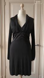 Zwarte jurk, lange mouw, little black dress, maat L  40-42, Atos Lombardini, Zwart, Maat 42/44 (L), Nieuw
