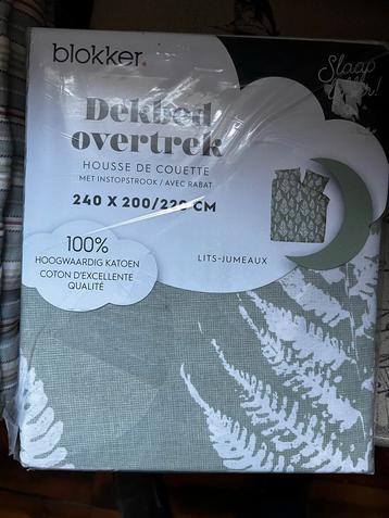 Dekbedovertrek groen met wit bladmotief 240x200/220 Nieuw beschikbaar voor biedingen