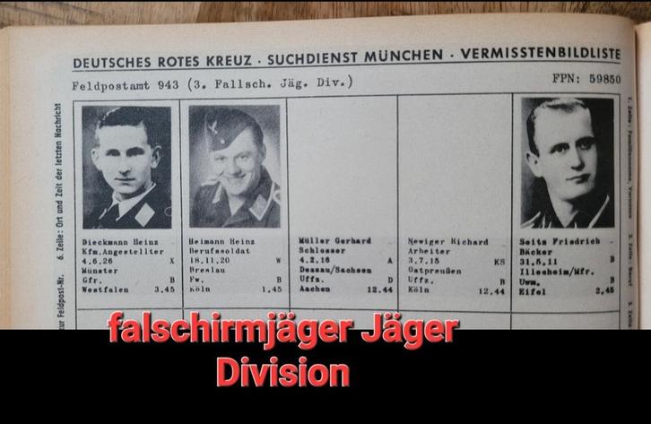 Deutsches Rotes Kreuz Vermisstenbildliste 1AW- ook veel SS, Verzamelen, Militaria | Tweede Wereldoorlog, Boek of Tijdschrift, Duitsland