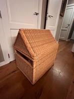 Zeer stevige rieten grote houten opbergmand met deksel, Huis en Inrichting, Woonaccessoires | Kisten, Ophalen, Gebruikt, 50 tot 100 cm