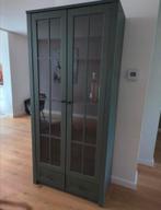 Groene vitrinekast 196 cm hoog, Huis en Inrichting, Kasten | Vitrinekasten, Ophalen, 50 tot 100 cm, Zo goed als nieuw, 150 tot 200 cm