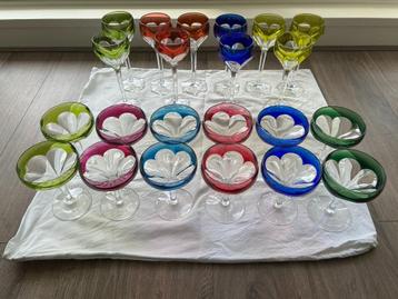 Roemerglazen Val Saint Lambert, kristal, set van 22 stuks beschikbaar voor biedingen
