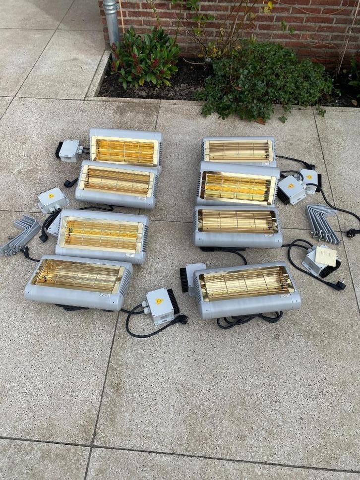 8 Tansun heaters, Tuin en Terras, Terrasverwarmers, Zo goed als nieuw, Elektrisch, Wand, Waterbestendig, Ophalen