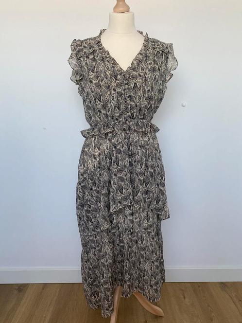 Neo Noir jurk - maat M, Kleding | Dames, Jurken, Zo goed als nieuw, Beige, Onder de knie, Ophalen of Verzenden