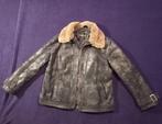 Leren jas met bontkraag - Maat L, Kleding | Dames, Jassen | Winter, Ophalen of Verzenden, Gedragen, Zwart