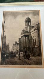 Ingelijste ets Kaasmarkt Rotterdam Charles Petit, Ophalen of Verzenden