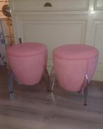 2 x space age vintage poefjes krukken 1970's, Ophalen