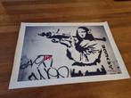 Banksy Graffiti Print Art stof poster zwaar materiaal mona l, Antiek en Kunst, Ophalen of Verzenden