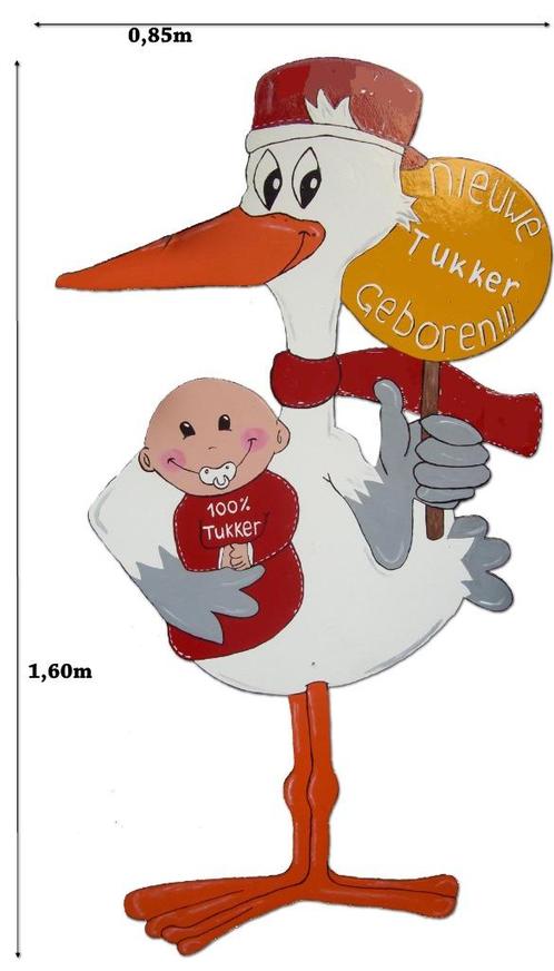 Ooievaar huren Enschede Losser Oldenzaal, Kinderen en Baby's, Kraamcadeaus en Geboorteborden, Gebruikt, Geboortebord, Ophalen