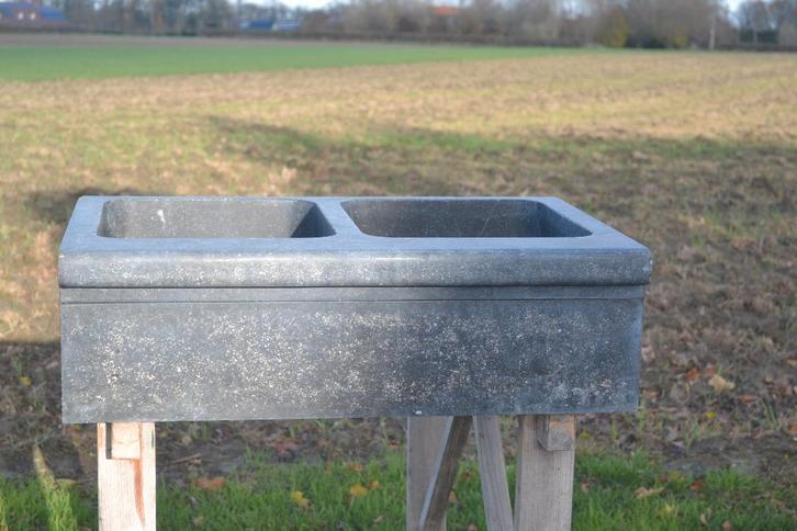 dubbele belgische arduinen gootsteen, wastafel, Doe-het-zelf en Verbouw, Sanitair, Wastafel, Steen, Ophalen