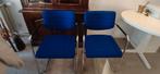 Blauwe stoelen, Huis en Inrichting, Stoelen, Ophalen, Twee, Blauw, Zo goed als nieuw
