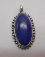 Zilveren vintage hanger met lapis lazuli nr.1528, Verzenden, Zo goed als nieuw, Zilver, Zilver