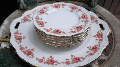 Gebakstel Seltmann Weiden Theresia Bavaria  roze bloemetjes, Antiek en Kunst, Antiek | Servies compleet, Ophalen of Verzenden