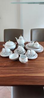 Koffie thee servies Eschenbach Rosaband Nieuw gouden randje, Antiek en Kunst, Ophalen